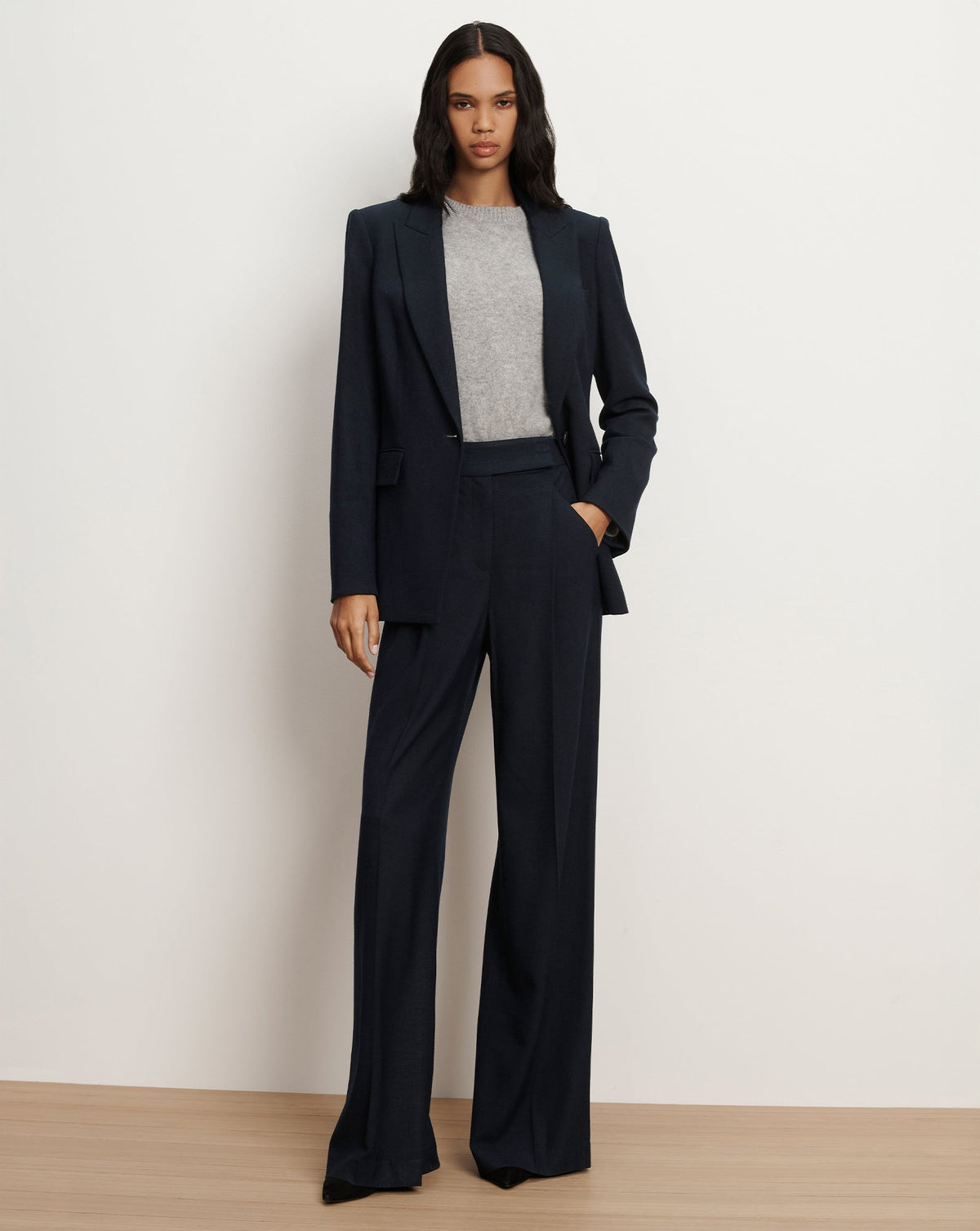 Veronica Beard | Marbeau Wide-Leg Pant in Navy Navy