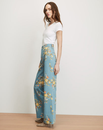 Veronica Beard | Taylor Floral Wide-Leg Jean in Garden Bouquet Garden Bouquet