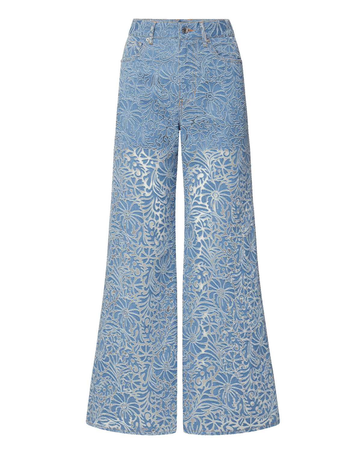 Veronica Beard | Taylor Burnout Wide-Leg Jean in Lakeshore Lakeshore