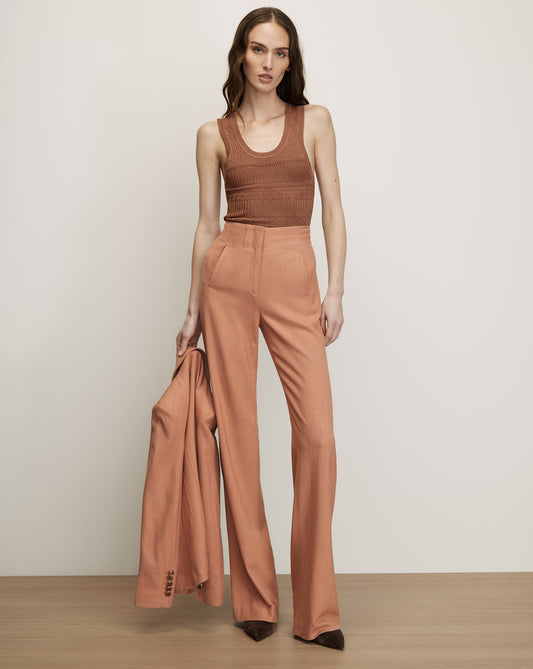 Veronica Beard | Jude Wide-Leg Pant in Chai Pink Chai