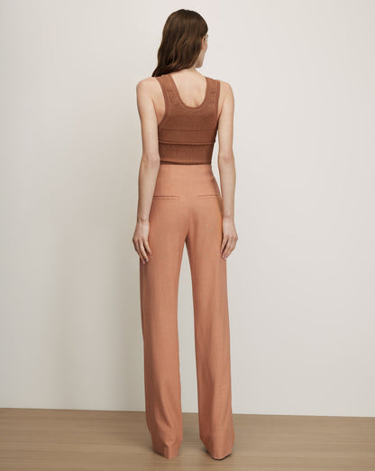 Veronica Beard | Jude Wide-Leg Pant in Chai Pink Chai