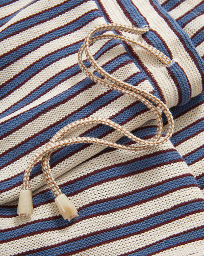 Veronica Beard | Zosia Crochet Wide-Leg Pant in Ecru & Blue Stripes Bluefin Multi Ecru Bluefin Multi