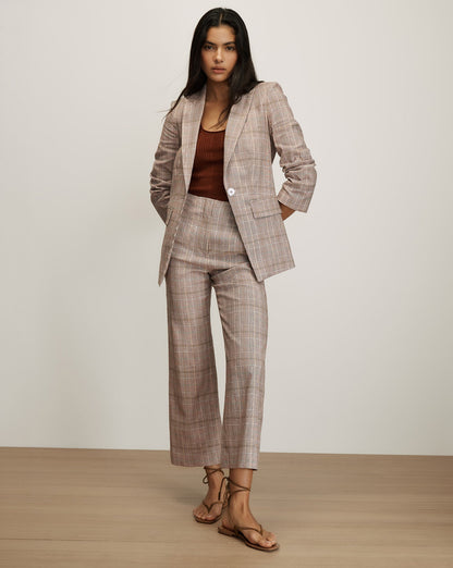 Veronica Beard | Clayton Plaid Dickey Jacket in Beige Raisin Multi Raisin Multi