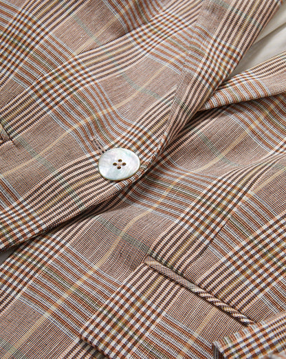 Veronica Beard | Clayton Plaid Dickey Jacket in Beige Raisin Multi Raisin Multi