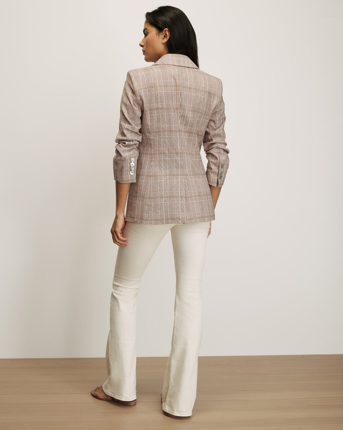 Veronica Beard | Clayton Plaid Dickey Jacket in Beige Raisin Multi Raisin Multi