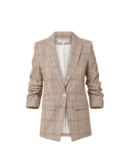 Veronica Beard | Clayton Plaid Dickey Jacket in Beige Raisin Multi Raisin Multi
