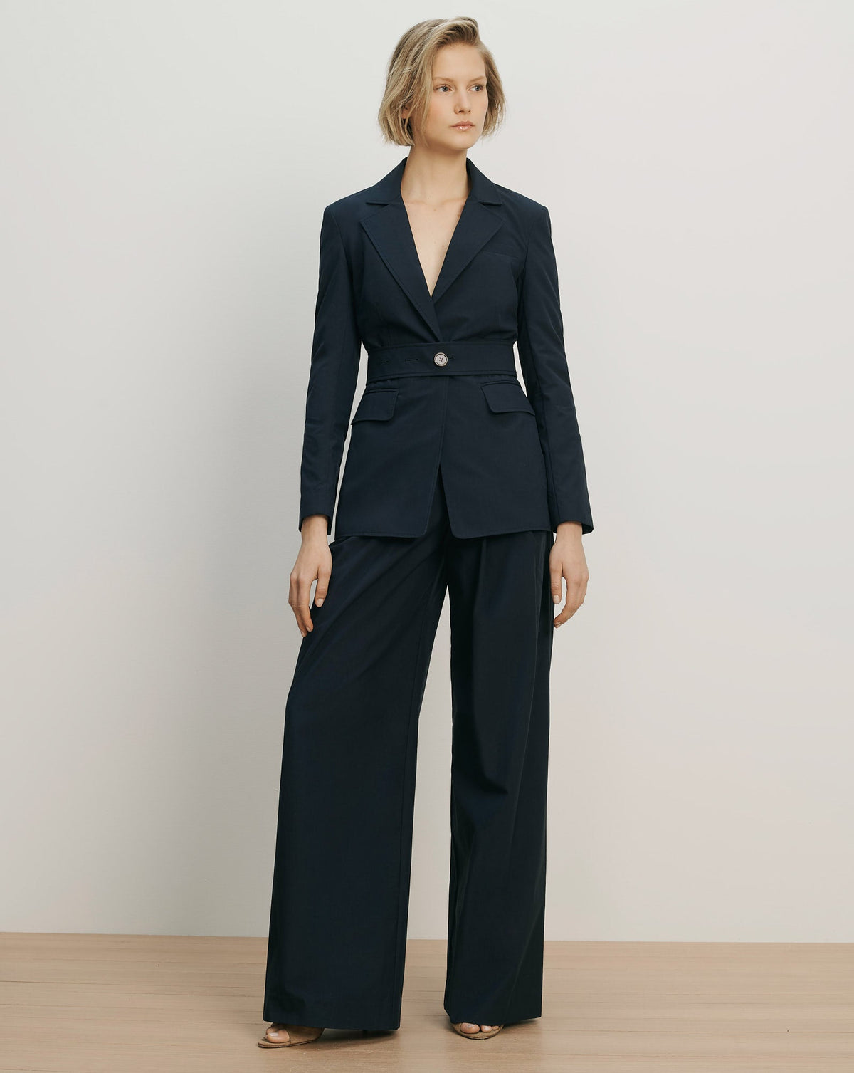 Veronica Beard | Howard Belted Jacket in Navy Navy