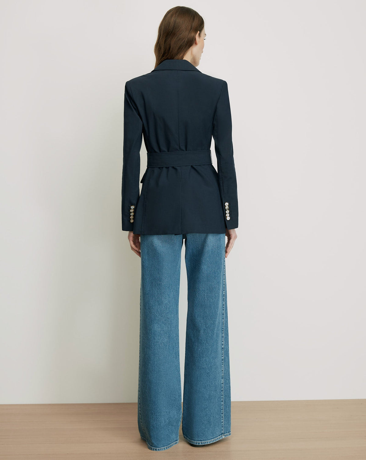 Veronica Beard | Howard Belted Jacket in Navy Navy