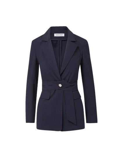 Veronica Beard | Howard Belted Jacket in Navy Navy