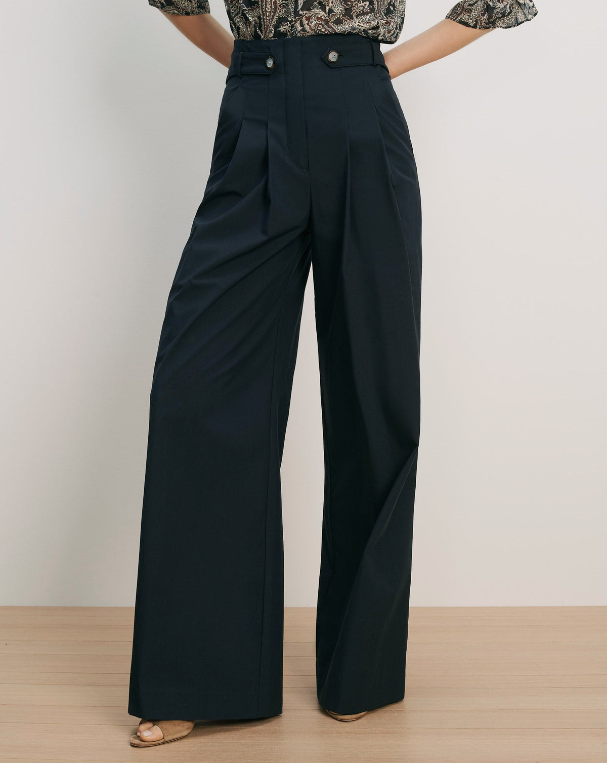 Veronica Beard | Allman Wide-Leg Pant in Navy Navy