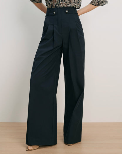 Veronica Beard | Allman Wide-Leg Pant in Navy Navy