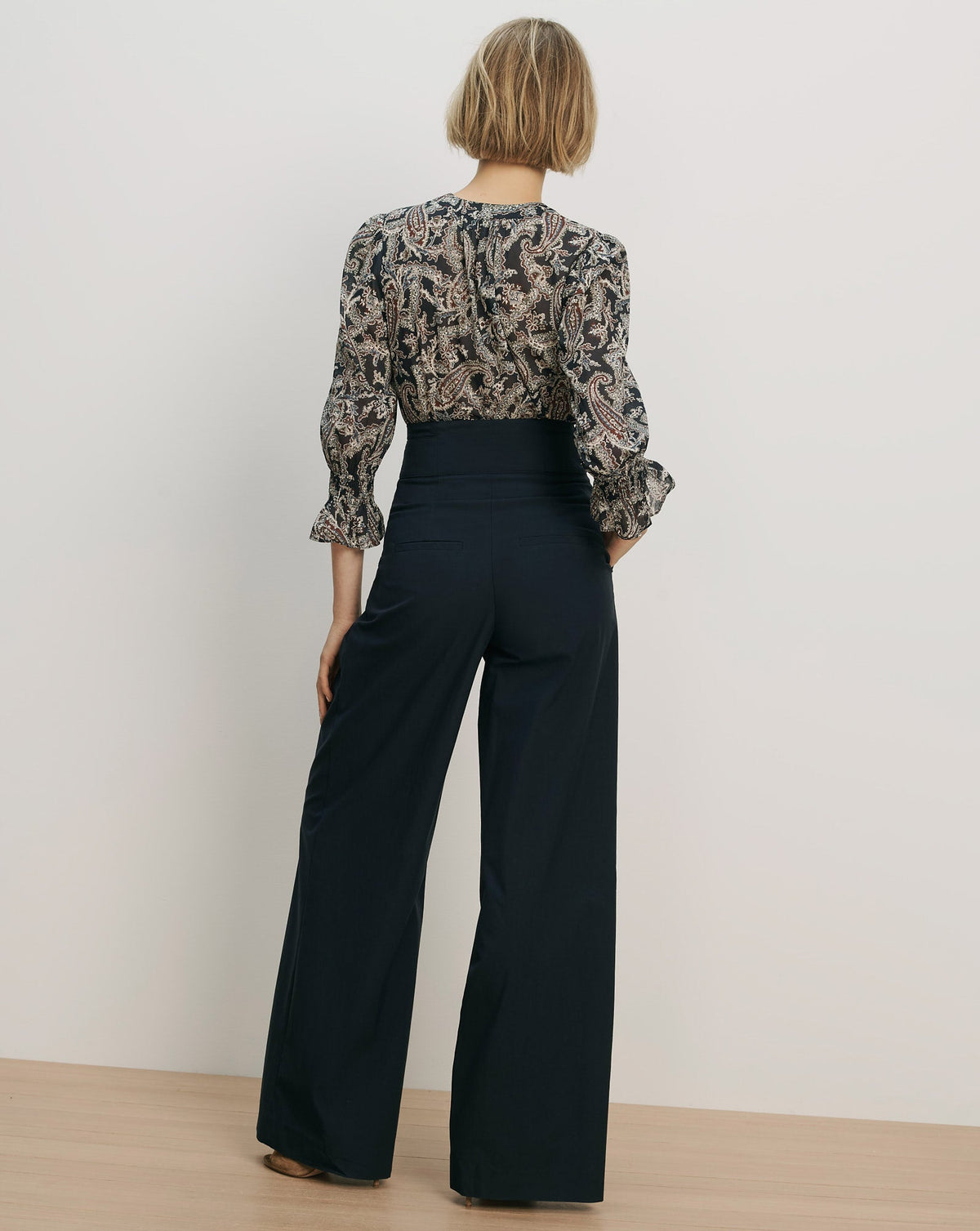 Veronica Beard | Allman Wide-Leg Pant in Navy Navy