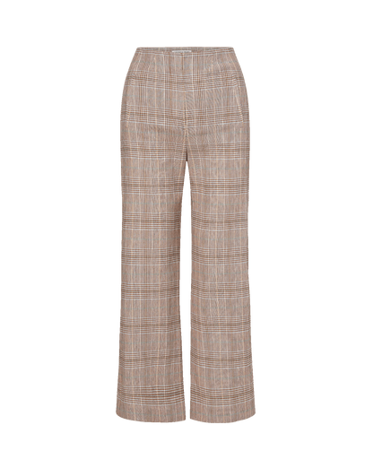 Veronica Beard | Dova Plaid Wide-Leg Pant in Burgundy Raisin Multi