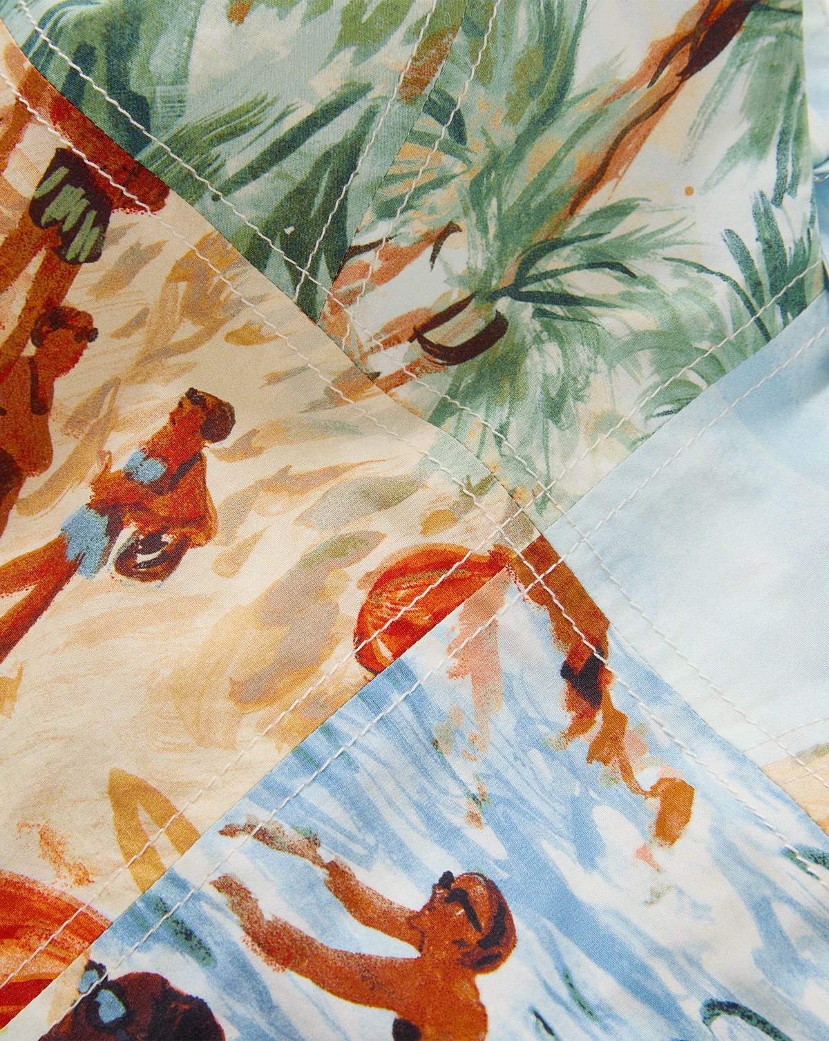 Veronica Beard | Vonette Beach Printed Tank Top in Sand Multi Sand Multi
