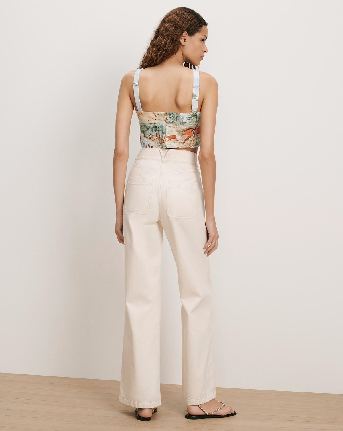 Veronica Beard | Vonette Beach Printed Tank Top in Sand Multi Sand Multi