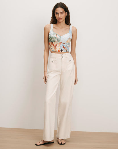 Veronica Beard | Vonette Beach Printed Tank Top in Sand Multi Sand Multi