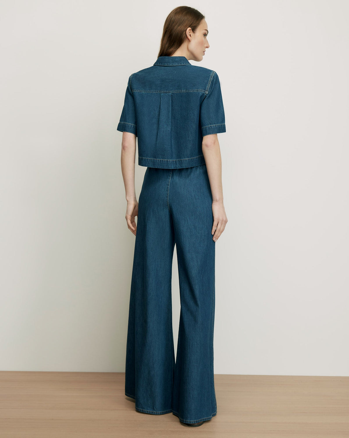 Veronica Beard | Spruce Boxy Button-Down Shirt in Dark Blue Starry Night Starry Night