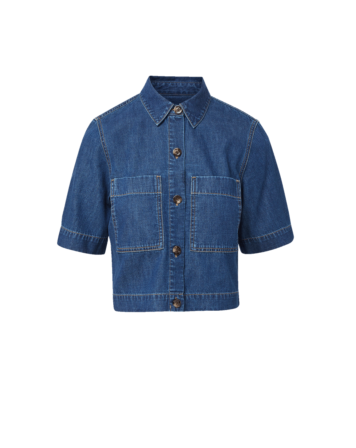 Veronica Beard | Spruce Boxy Button-Down Shirt in Dark Blue Starry Night Starry Night