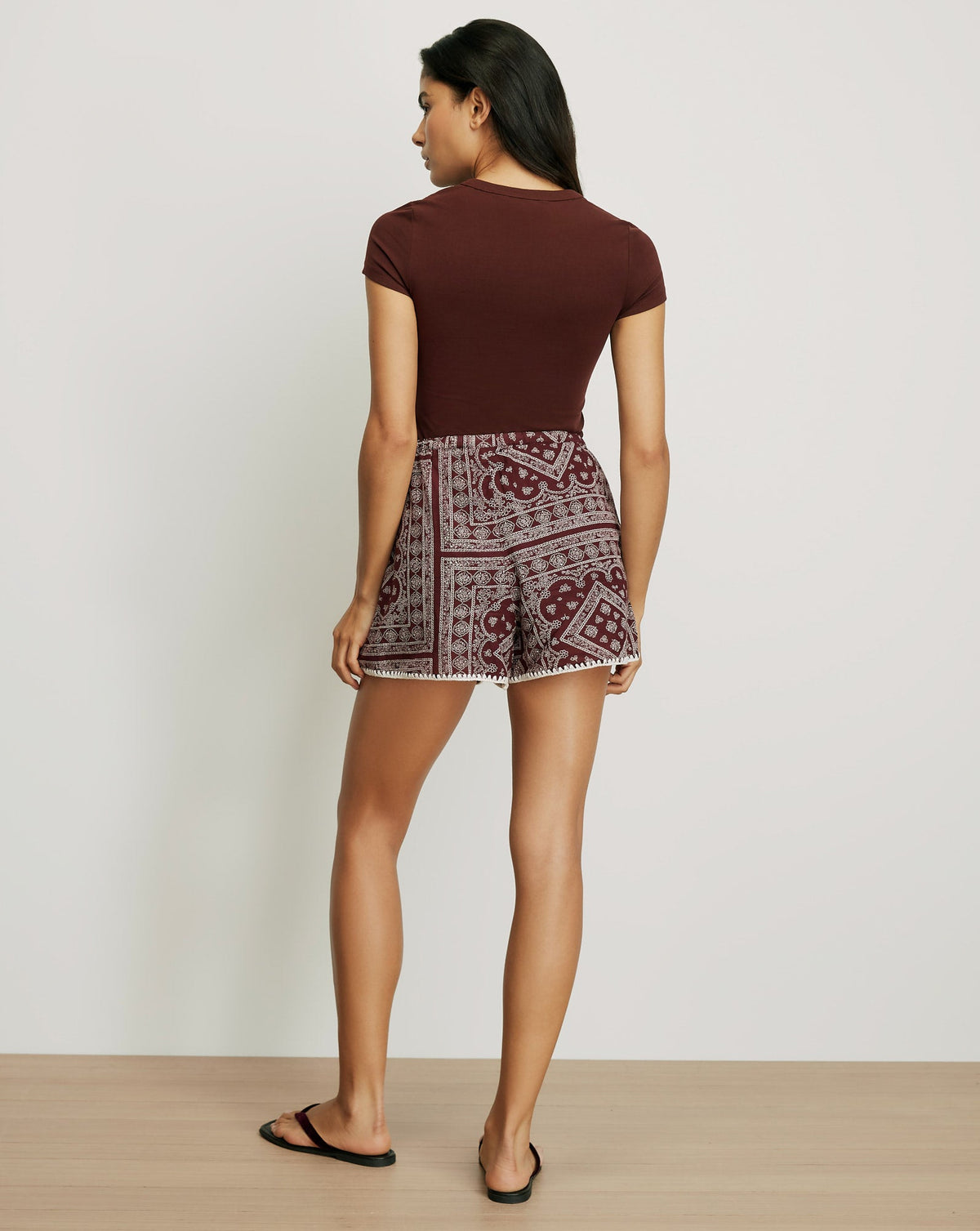 Veronica Beard | Tennison Bandana Short in Raisin/Dove White Raisin/Dove White