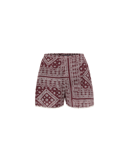 Veronica Beard | Tennison Bandana Short in Raisin/Dove White Raisin/Dove White