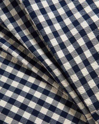 Veronica Beard | Haina Gingham Short in Navy/Dove White Navy/Dove White