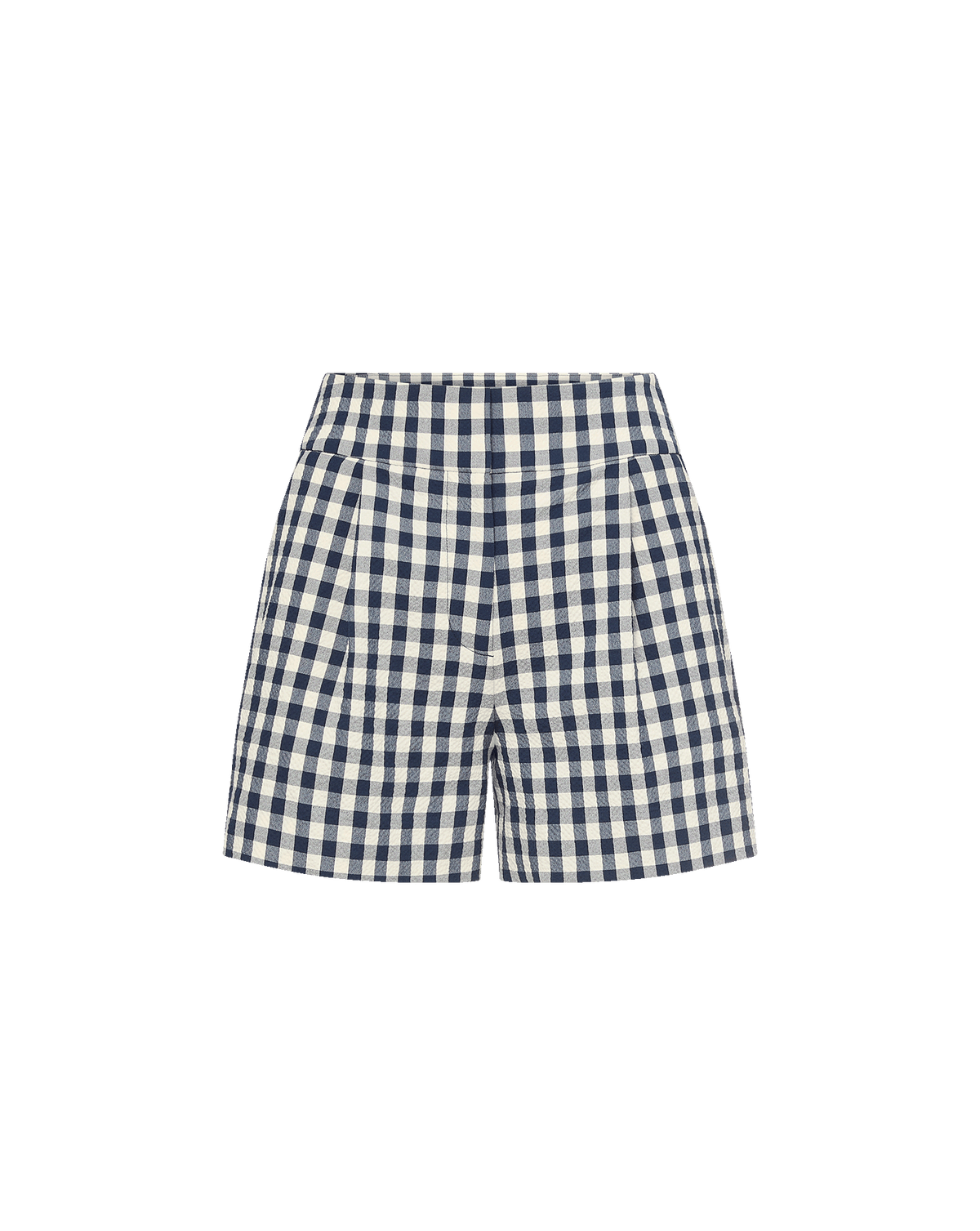 Veronica Beard | Haina Gingham Short in Navy/Dove White Navy/Dove White