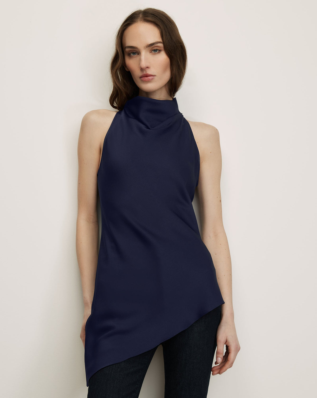 Veronica Beard | Radford Asymmetrical Hem Top in Navy Navy