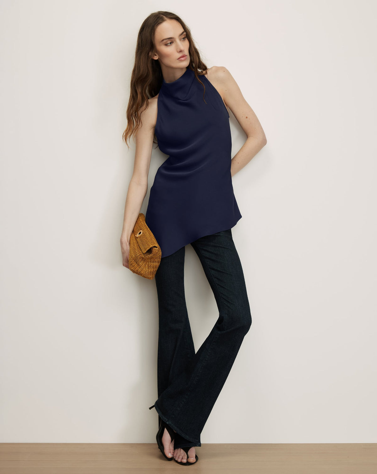 Veronica Beard | Radford Asymmetrical Hem Top in Navy Navy