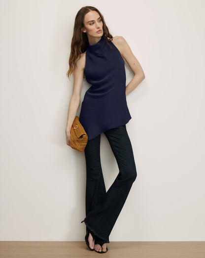 Veronica Beard | Radford Asymmetrical Hem Top in Navy Navy