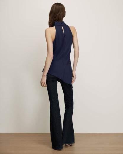 Veronica Beard | Radford Asymmetrical Hem Top in Navy Navy