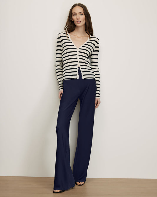 Veronica Beard | Braddock Wide-Leg Pant in Navy Navy
