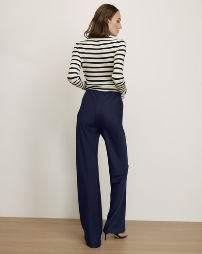 Veronica Beard | Braddock Wide-Leg Pant in Navy Navy
