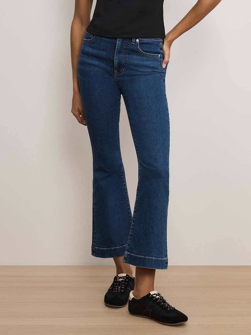 Veronica Beard | Carson Kick-Flare High-Rise Jean Bright Blue