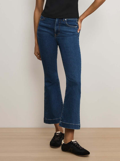 Veronica Beard | Carson Kick-Flare High-Rise Jean Bright Blue