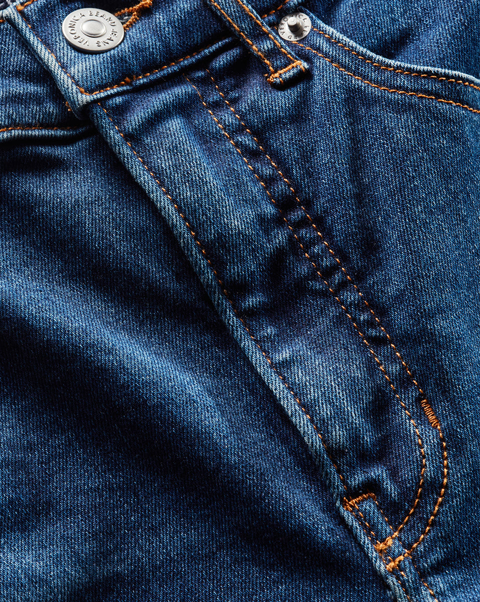 Veronica Beard | Carson Kick-Flare High-Rise Jean Bright Blue