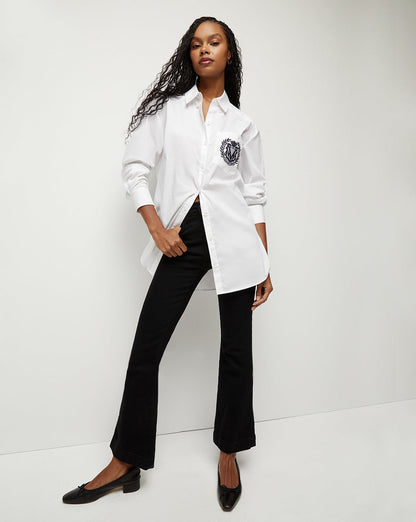 Veronica Beard | Carson Black Washed Kick-Flare Jeans Onyx