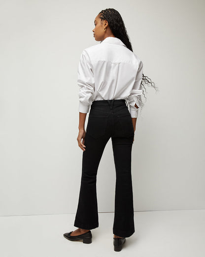 Veronica Beard | Carson Black Washed Kick-Flare Jeans Onyx