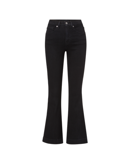 Veronica Beard | Carson Black Washed Kick-Flare Jeans Onyx