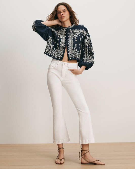 Veronica Beard | Carson Kick-Flare Jean in White White