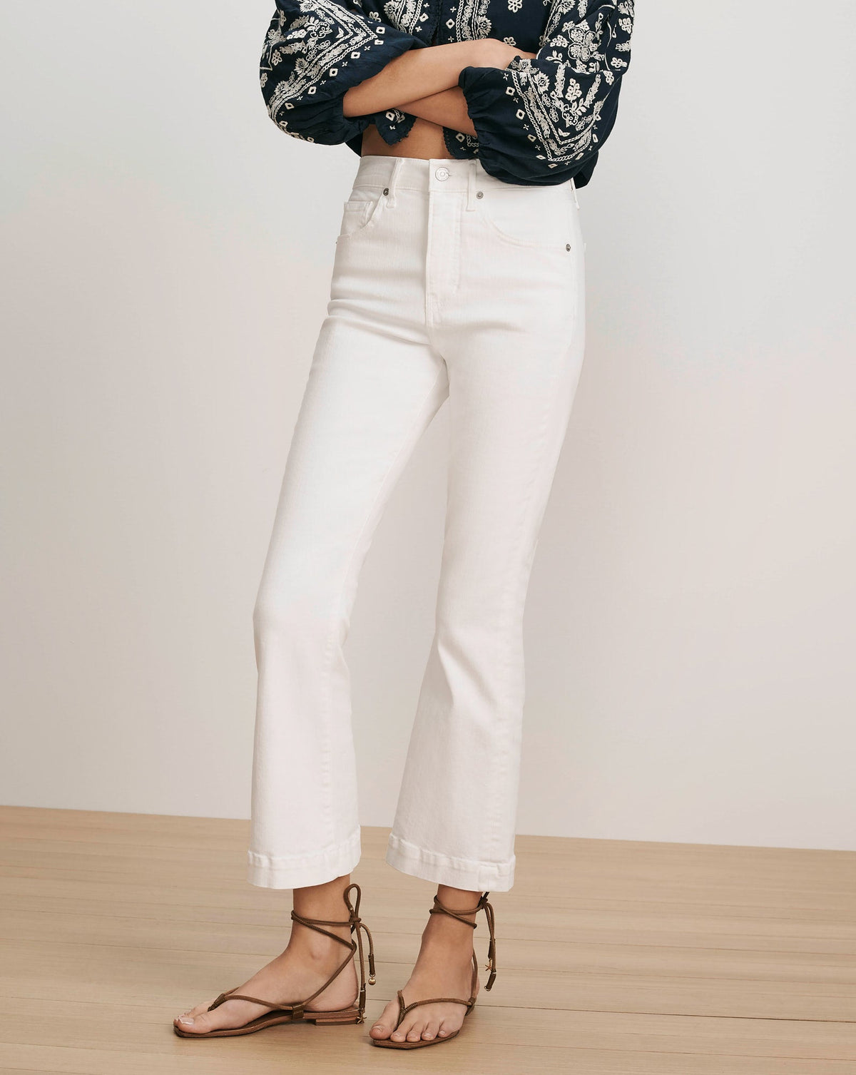 Veronica Beard | Carson Kick-Flare Jean in White White