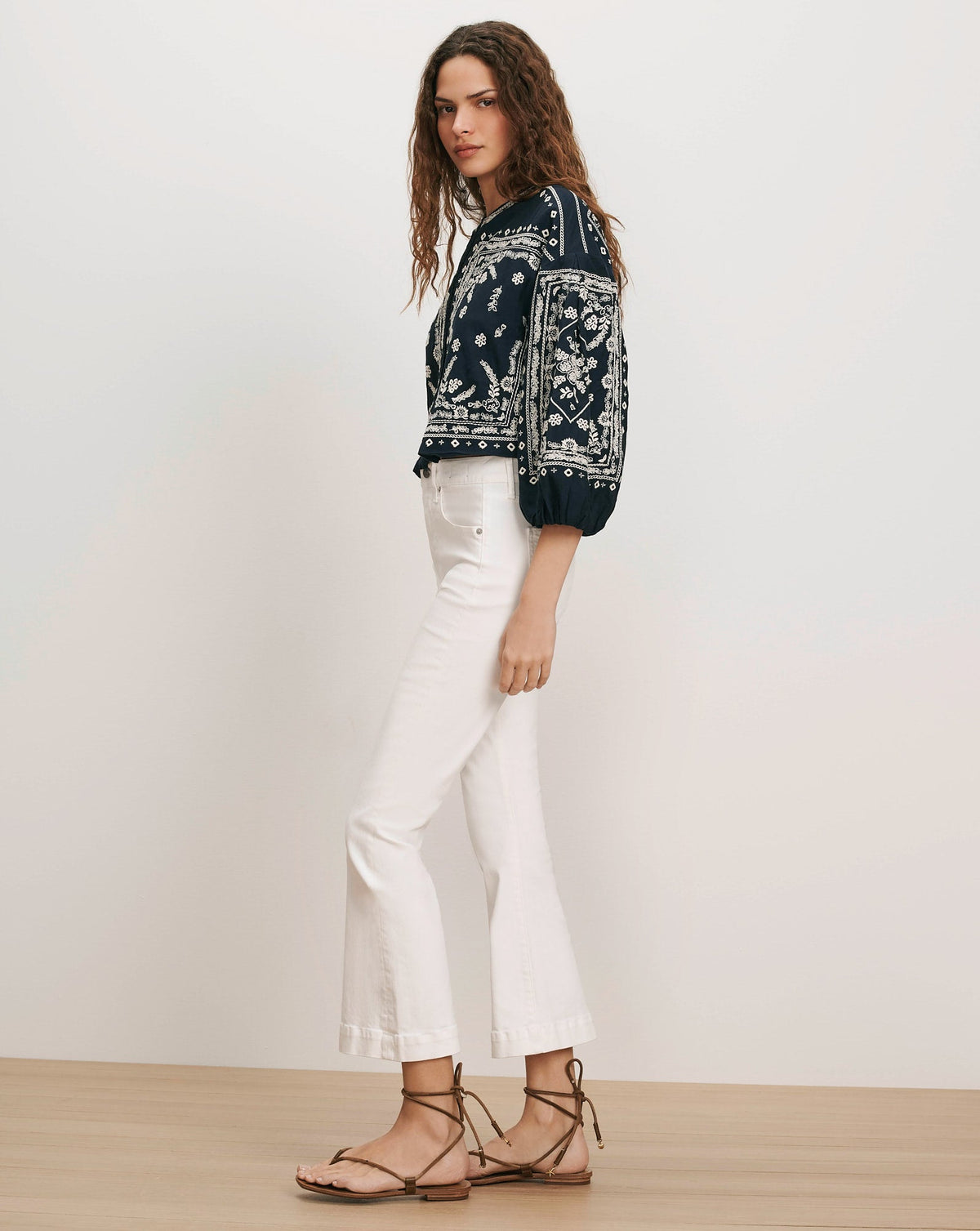 Veronica Beard | Carson Kick-Flare Jean in White White