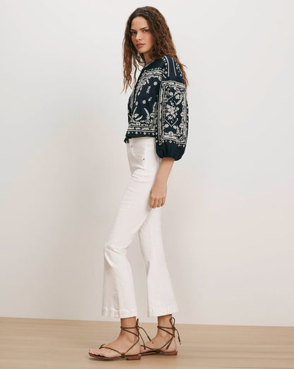 Veronica Beard | Carson Kick-Flare Jean in White White