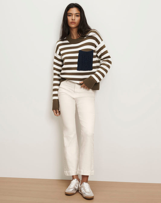 Veronica Beard | Carson Kick-Flare Jean in Ecru Ecru