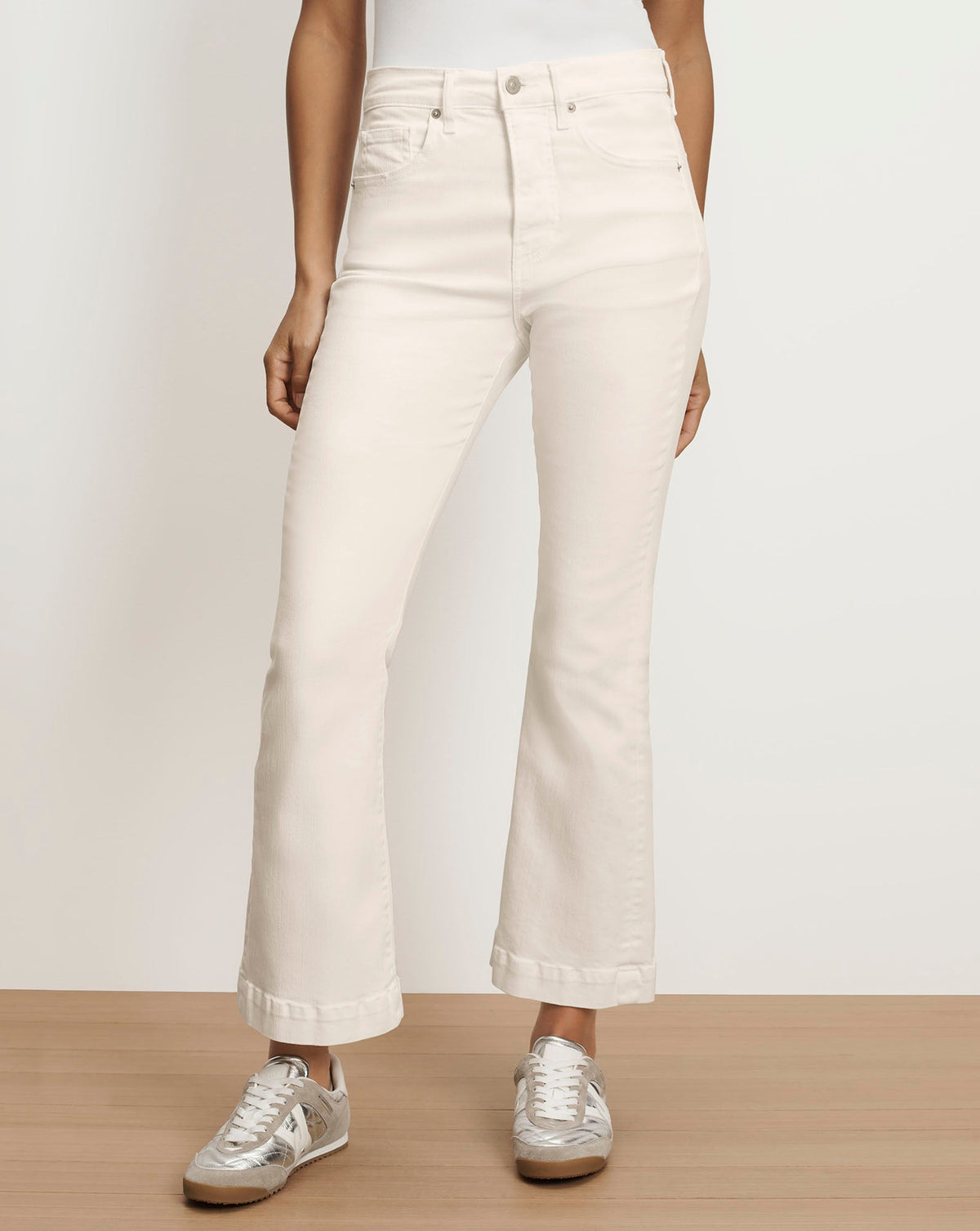 Veronica Beard | Carson Kick-Flare Jean in Ecru Ecru