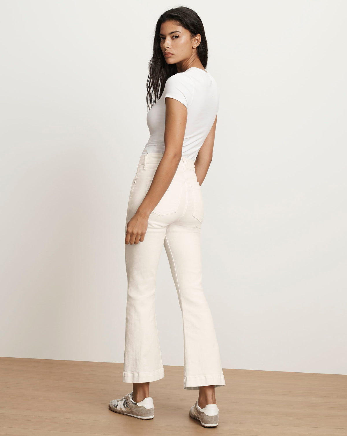 Veronica Beard | Carson Kick-Flare Jean in Ecru Ecru