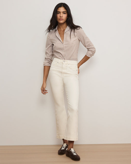 Veronica Beard | Carson Kick-Flare Jean in Ecru Ecru