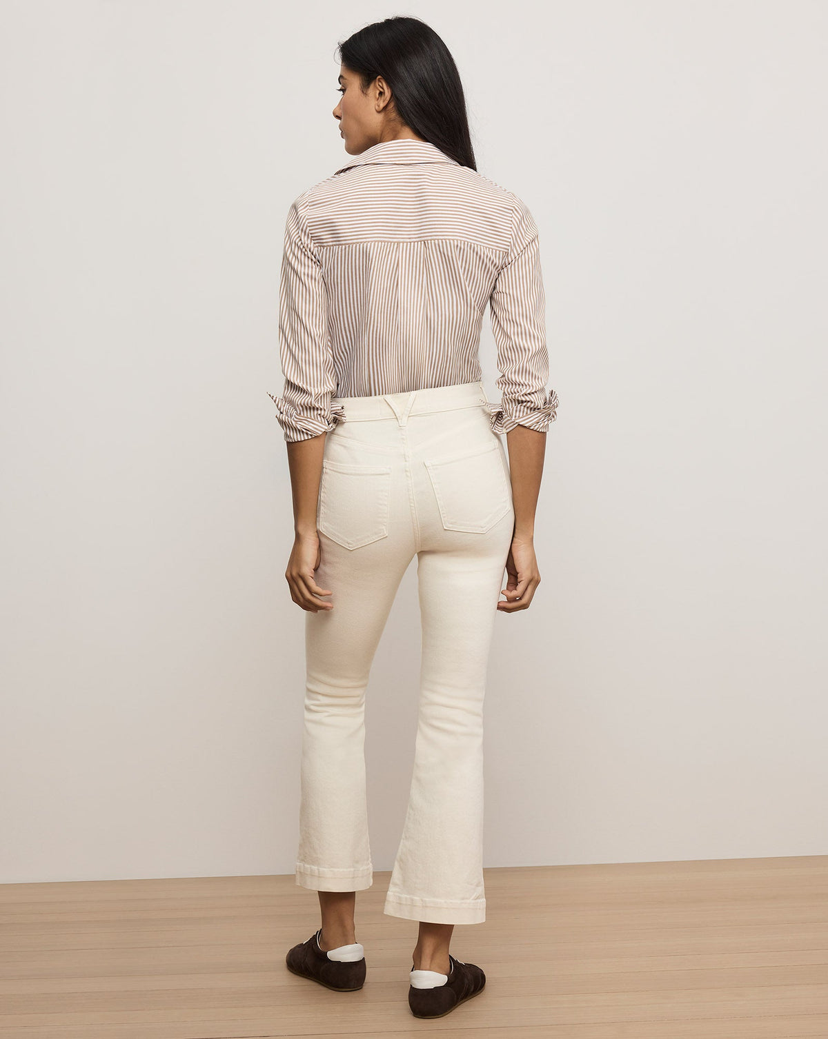 Veronica Beard | Carson Kick-Flare Jean in Ecru Ecru