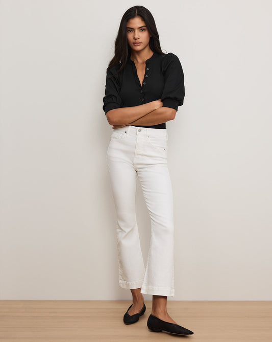 Veronica Beard | Carson Kick-Flare Jean | Extended in White White