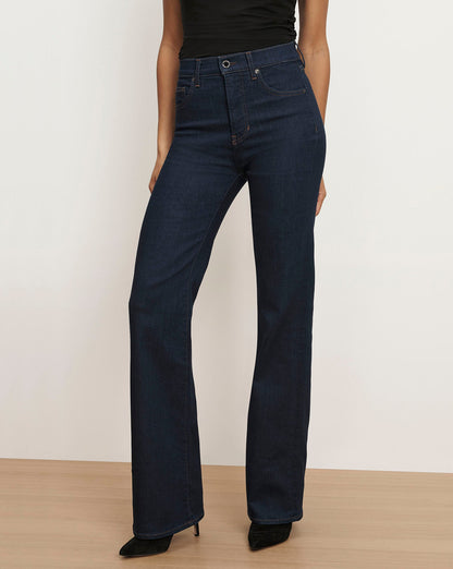 Veronica Beard | Crosbie Slim Wide-Leg Jean in Indigo Rinse Indigo Rinse