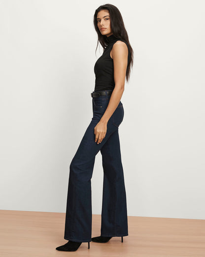 Veronica Beard | Crosbie Slim Wide-Leg Jean in Indigo Rinse Indigo Rinse